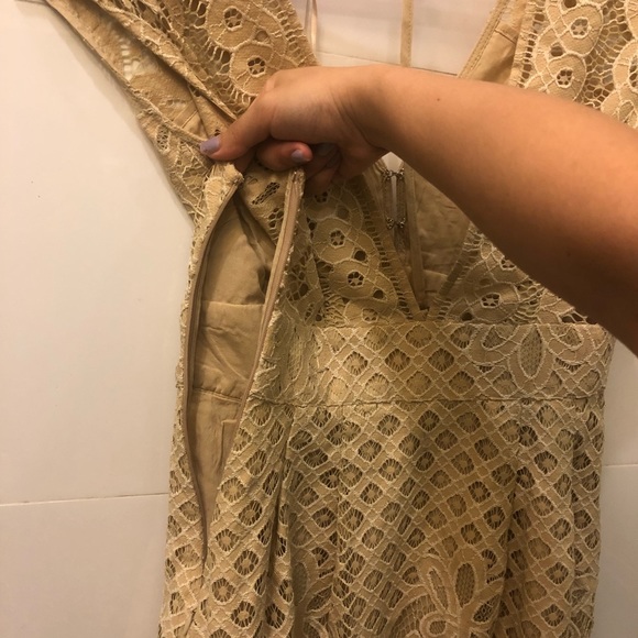 👗EUC/Free People Creme Lacey Mini Dress - Picture 7 of 8